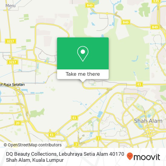 Peta DQ Beauty Collections, Lebuhraya Setia Alam 40170 Shah Alam