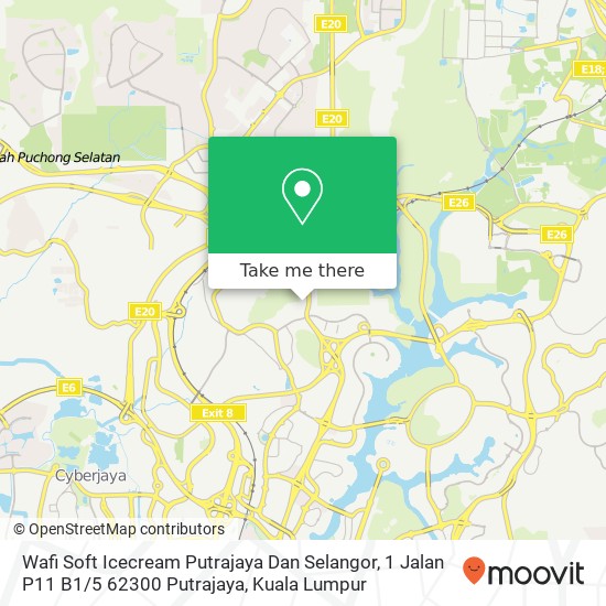 Wafi Soft Icecream Putrajaya Dan Selangor, 1 Jalan P11 B1 / 5 62300 Putrajaya map