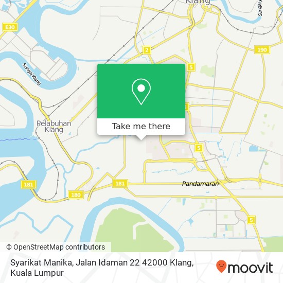 Peta Syarikat Manika, Jalan Idaman 22 42000 Klang
