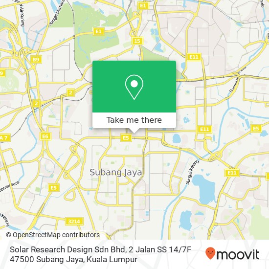 Solar Research Design Sdn Bhd, 2 Jalan SS 14 / 7F 47500 Subang Jaya map