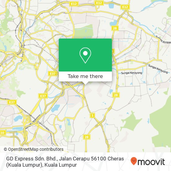 GD Express Sdn. Bhd., Jalan Cerapu 56100 Cheras (Kuala Lumpur) map