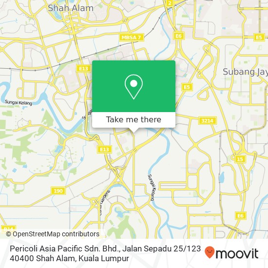 Pericoli Asia Pacific Sdn. Bhd., Jalan Sepadu 25 / 123 40400 Shah Alam map