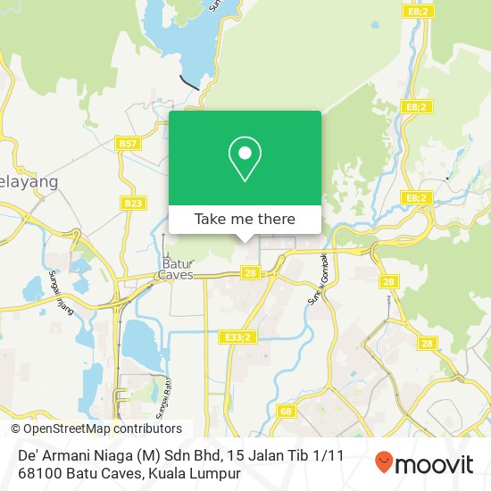 Peta De' Armani Niaga (M) Sdn Bhd, 15 Jalan Tib 1 / 11 68100 Batu Caves
