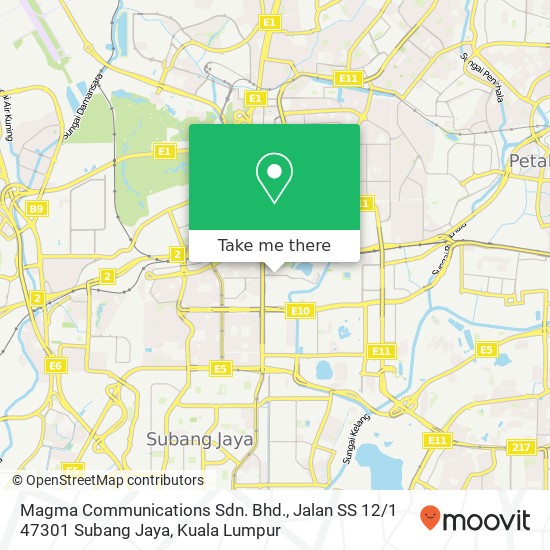 Magma Communications Sdn. Bhd., Jalan SS 12 / 1 47301 Subang Jaya map