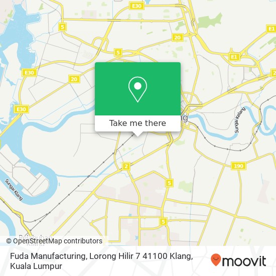 Peta Fuda Manufacturing, Lorong Hilir 7 41100 Klang