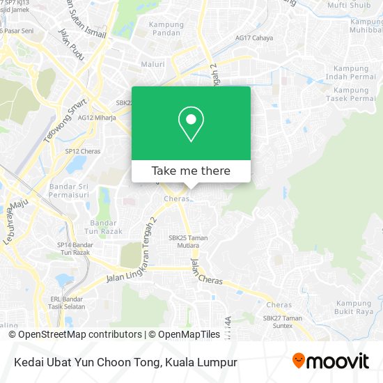 Kedai Ubat Yun Choon Tong map