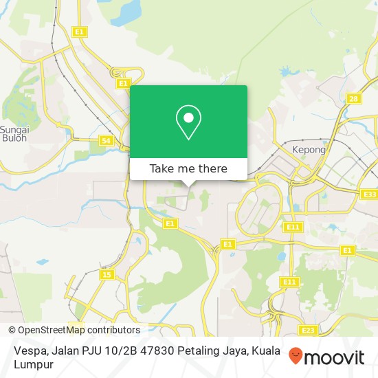 Vespa, Jalan PJU 10 / 2B 47830 Petaling Jaya map