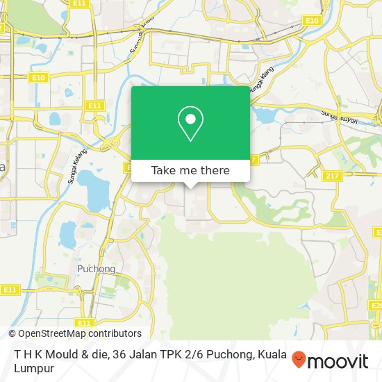 T H K Mould & die, 36 Jalan TPK 2 / 6 Puchong map