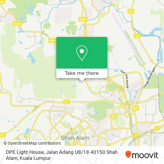 Peta DPE Light House, Jalan Adang U8 / 18 40150 Shah Alam