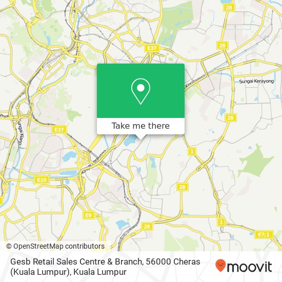 Gesb Retail Sales Centre & Branch, 56000 Cheras (Kuala Lumpur) map