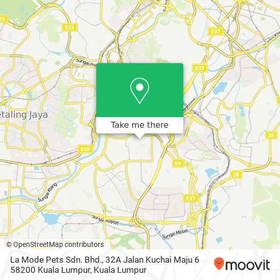 Peta La Mode Pets Sdn. Bhd., 32A Jalan Kuchai Maju 6 58200 Kuala Lumpur