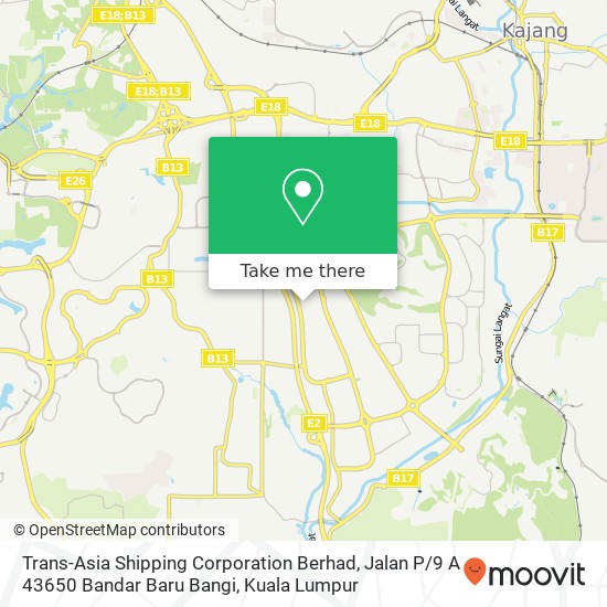Trans-Asia Shipping Corporation Berhad, Jalan P / 9 A 43650 Bandar Baru Bangi map