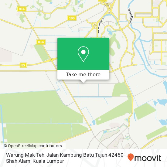 Warung Mak Teh, Jalan Kampung Batu Tujuh 42450 Shah Alam map