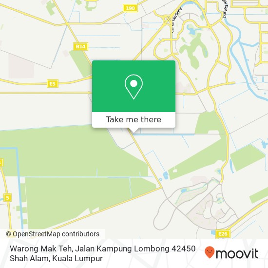Peta Warong Mak Teh, Jalan Kampung Lombong 42450 Shah Alam
