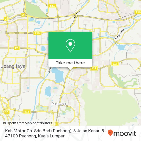 Kah Motor Co. Sdn Bhd (Puchong), 8 Jalan Kenari 5 47100 Puchong map