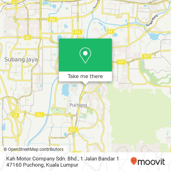 Kah Motor Company Sdn. Bhd., 1 Jalan Bandar 1 47160 Puchong map