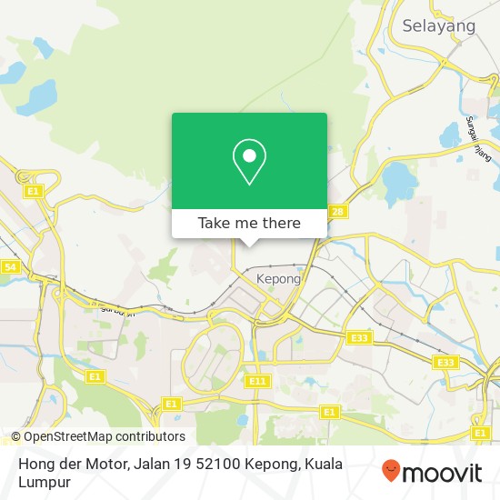 Peta Hong der Motor, Jalan 19 52100 Kepong