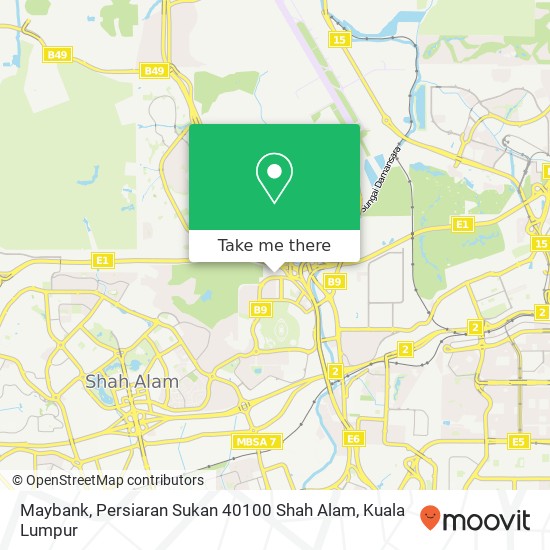 Maybank, Persiaran Sukan 40100 Shah Alam map