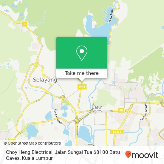 Choy Heng Electrical, Jalan Sungai Tua 68100 Batu Caves map