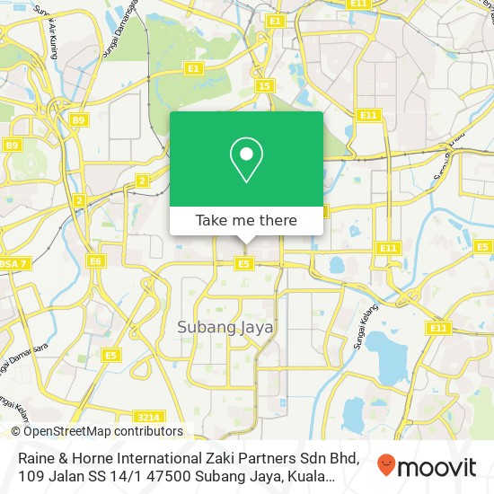 Raine & Horne International Zaki Partners Sdn Bhd, 109 Jalan SS 14 / 1 47500 Subang Jaya map