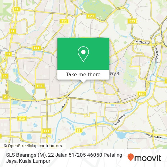 SLS Bearings (M), 22 Jalan 51 / 205 46050 Petaling Jaya map