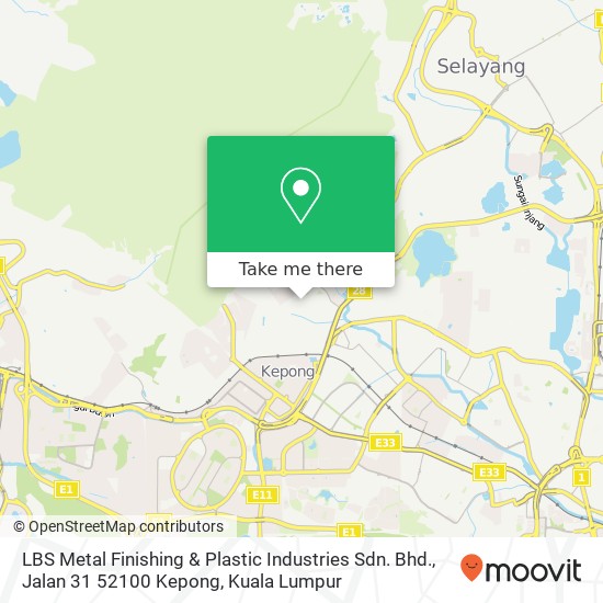Peta LBS Metal Finishing & Plastic Industries Sdn. Bhd., Jalan 31 52100 Kepong