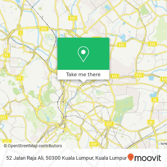 Peta 52 Jalan Raja Ali, 50300 Kuala Lumpur