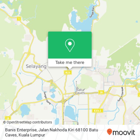 Peta Banis Enterprise, Jalan Nakhoda Kiri 68100 Batu Caves
