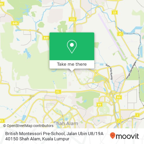 Peta British Montessori Pre-School, Jalan Ubin U8 / 19A 40150 Shah Alam