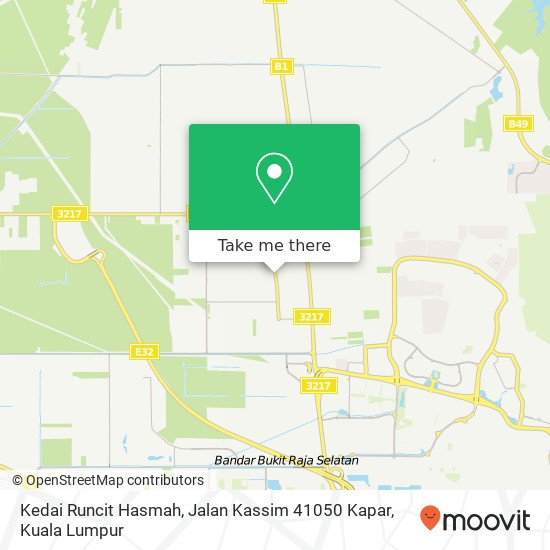 Peta Kedai Runcit Hasmah, Jalan Kassim 41050 Kapar