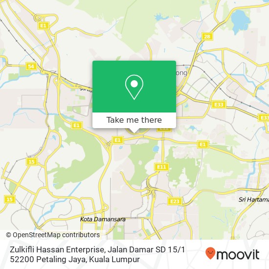 Zulkifli Hassan Enterprise, Jalan Damar SD 15 / 1 52200 Petaling Jaya map