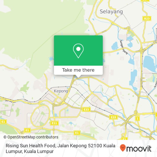 Peta Rising Sun Health Food, Jalan Kepong 52100 Kuala Lumpur