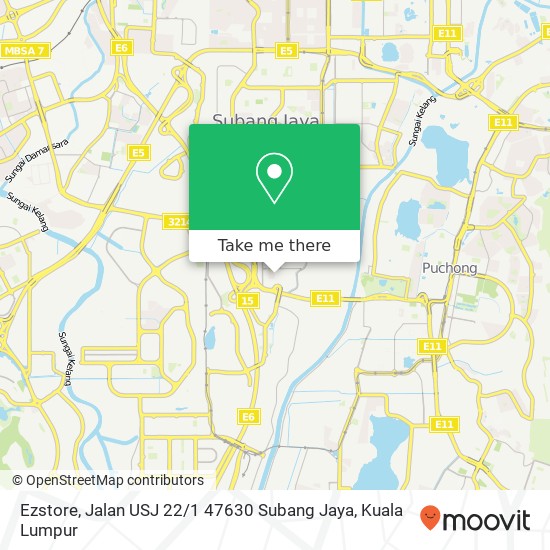 Peta Ezstore, Jalan USJ 22 / 1 47630 Subang Jaya