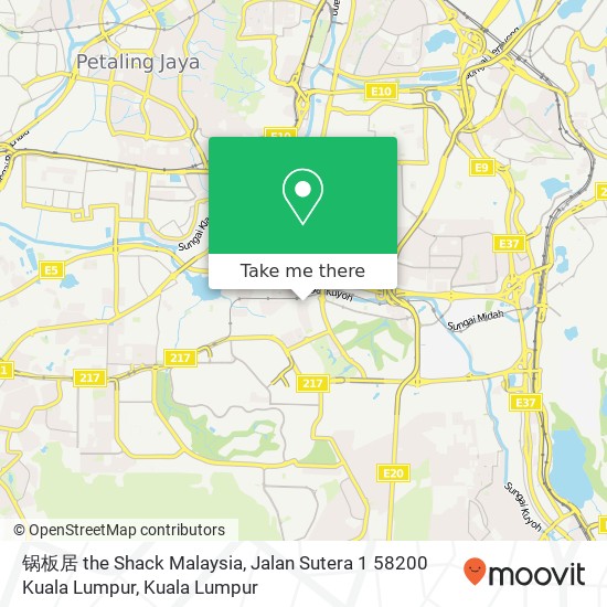 Peta 锅板居 the Shack Malaysia, Jalan Sutera 1 58200 Kuala Lumpur