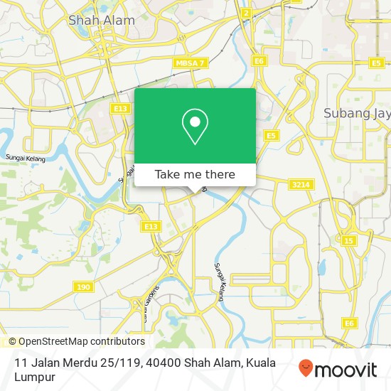 Peta 11 Jalan Merdu 25 / 119, 40400 Shah Alam