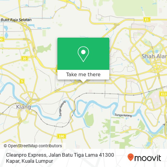 Peta Cleanpro Express, Jalan Batu Tiga Lama 41300 Kapar