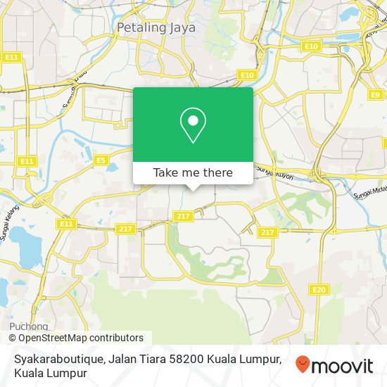 Syakaraboutique, Jalan Tiara 58200 Kuala Lumpur map