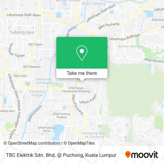TBC Elektrik Sdn. Bhd. @ Puchong map