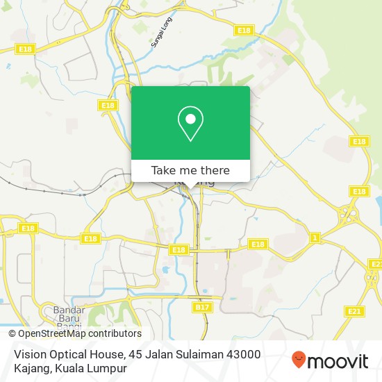 Vision Optical House, 45 Jalan Sulaiman 43000 Kajang map