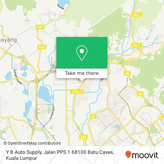 Peta Y B Auto Supply, Jalan PPS 1 68100 Batu Caves