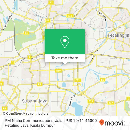 PM Nisha Communications, Jalan PJS 10 / 11 46000 Petaling Jaya map