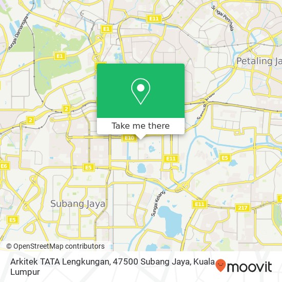 Arkitek TATA Lengkungan, 47500 Subang Jaya map