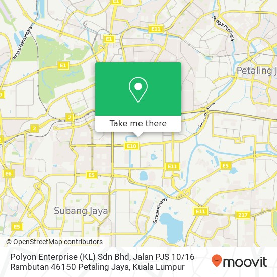 Polyon Enterprise (KL) Sdn Bhd, Jalan PJS 10 / 16 Rambutan 46150 Petaling Jaya map