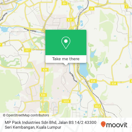 Peta MP Pack Industries Sdn Bhd, Jalan BS 14 / 2 43300 Seri Kembangan