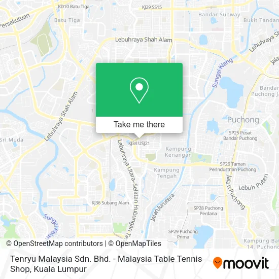 Tenryu Malaysia Sdn. Bhd. - Malaysia Table Tennis Shop map