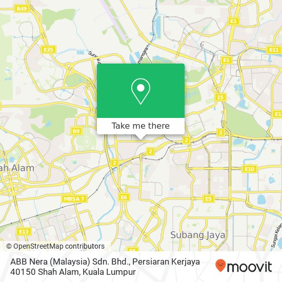 ABB Nera (Malaysia) Sdn. Bhd., Persiaran Kerjaya 40150 Shah Alam map