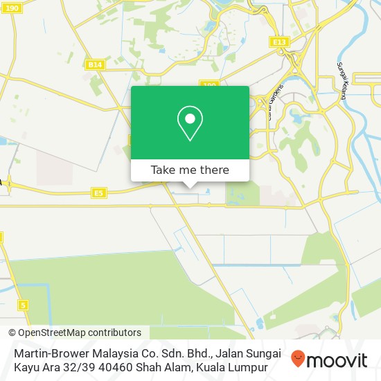 Martin-Brower Malaysia Co. Sdn. Bhd., Jalan Sungai Kayu Ara 32 / 39 40460 Shah Alam map