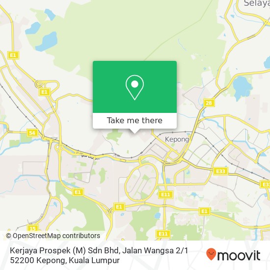 Peta Kerjaya Prospek (M) Sdn Bhd, Jalan Wangsa 2 / 1 52200 Kepong