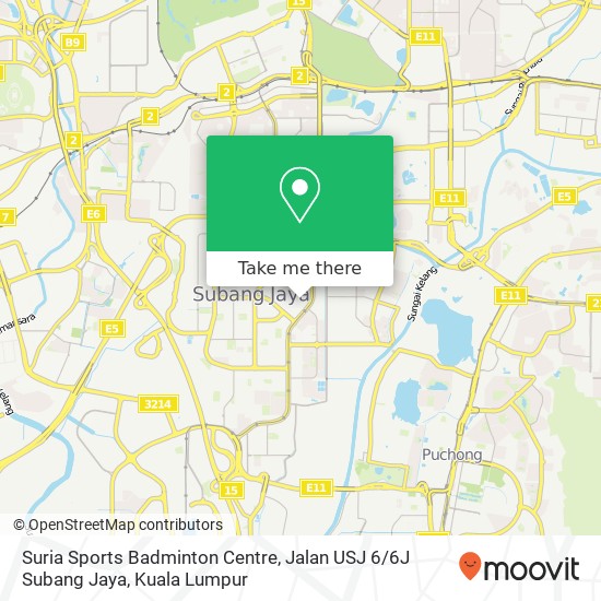 Suria Sports Badminton Centre, Jalan USJ 6 / 6J Subang Jaya map