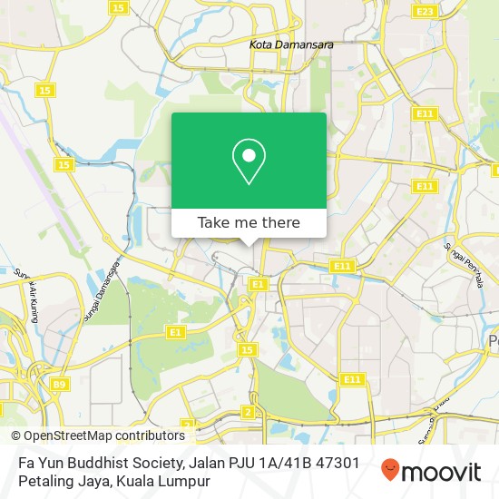 Fa Yun Buddhist Society, Jalan PJU 1A / 41B 47301 Petaling Jaya map